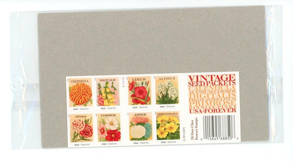 US SCOTT 4763b OF 20 VINTAGE SEED PACKETS FOREVER STAMPS USPS PACKAGING MNH