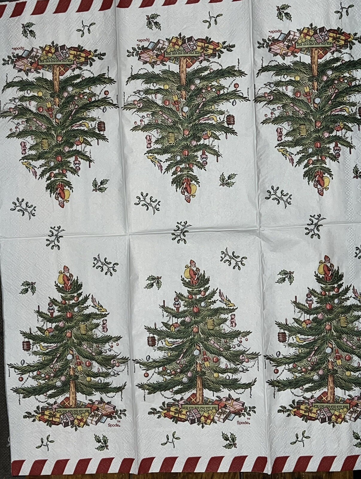 TWO Christmas Tree /decoupage Art / DINNER PAPER /Craft NAPKINS /Santa/presents
