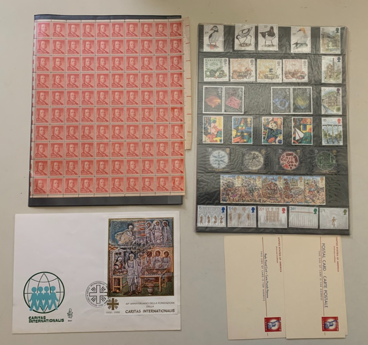 Large lot of vintage used and unused postage stamps, U.S. and other countries