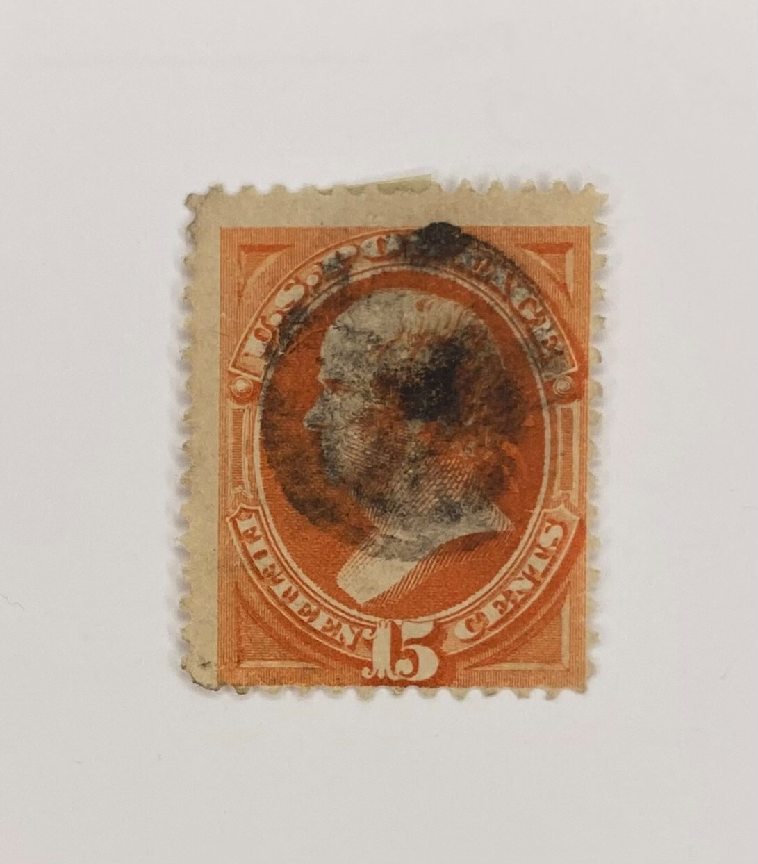 US Scott #189 Single 15 cent stamp orange U.S. Webster 1879 used HNG M064