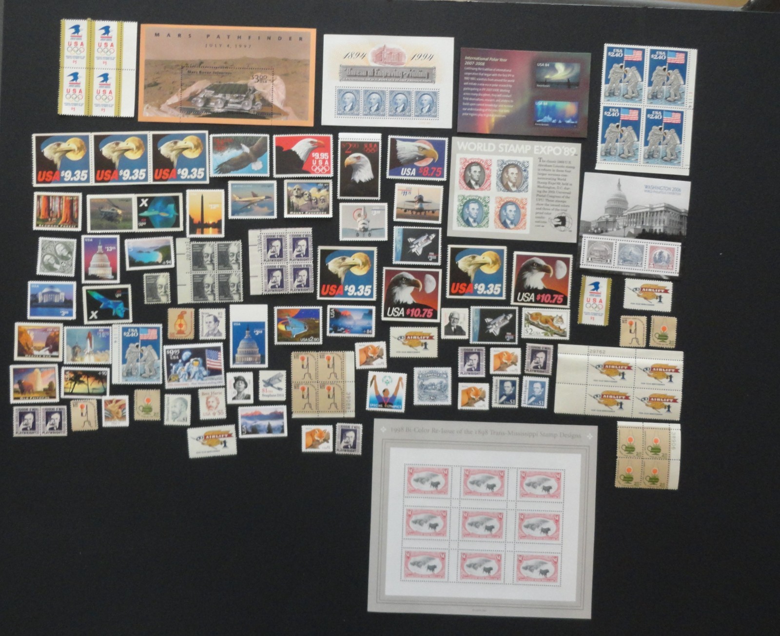 USA USPS MINT NH HIGH VALUE DENOMINATION POSTAGE STAMPS LOT FACE VALUE $409.14