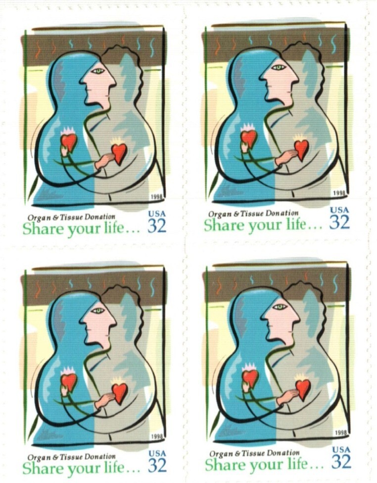 United States 32¢ Organ and Tissue Donation Postage Stamp #3227 x 100 singles