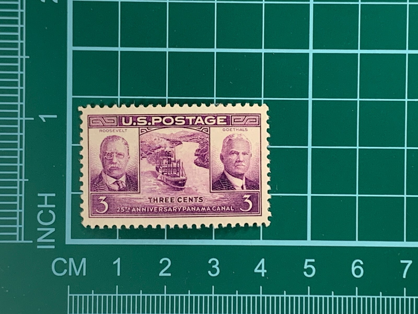 US Postage 25th Anniversary Panama Canal 3c Single Stamp