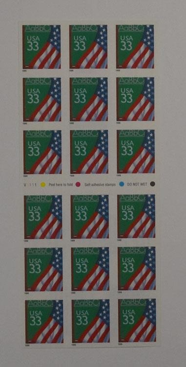 US SCOTT 3283a BOOKLET OF 18 CLASSROOM FLAG STAMPS 33 CENT FACE MNH