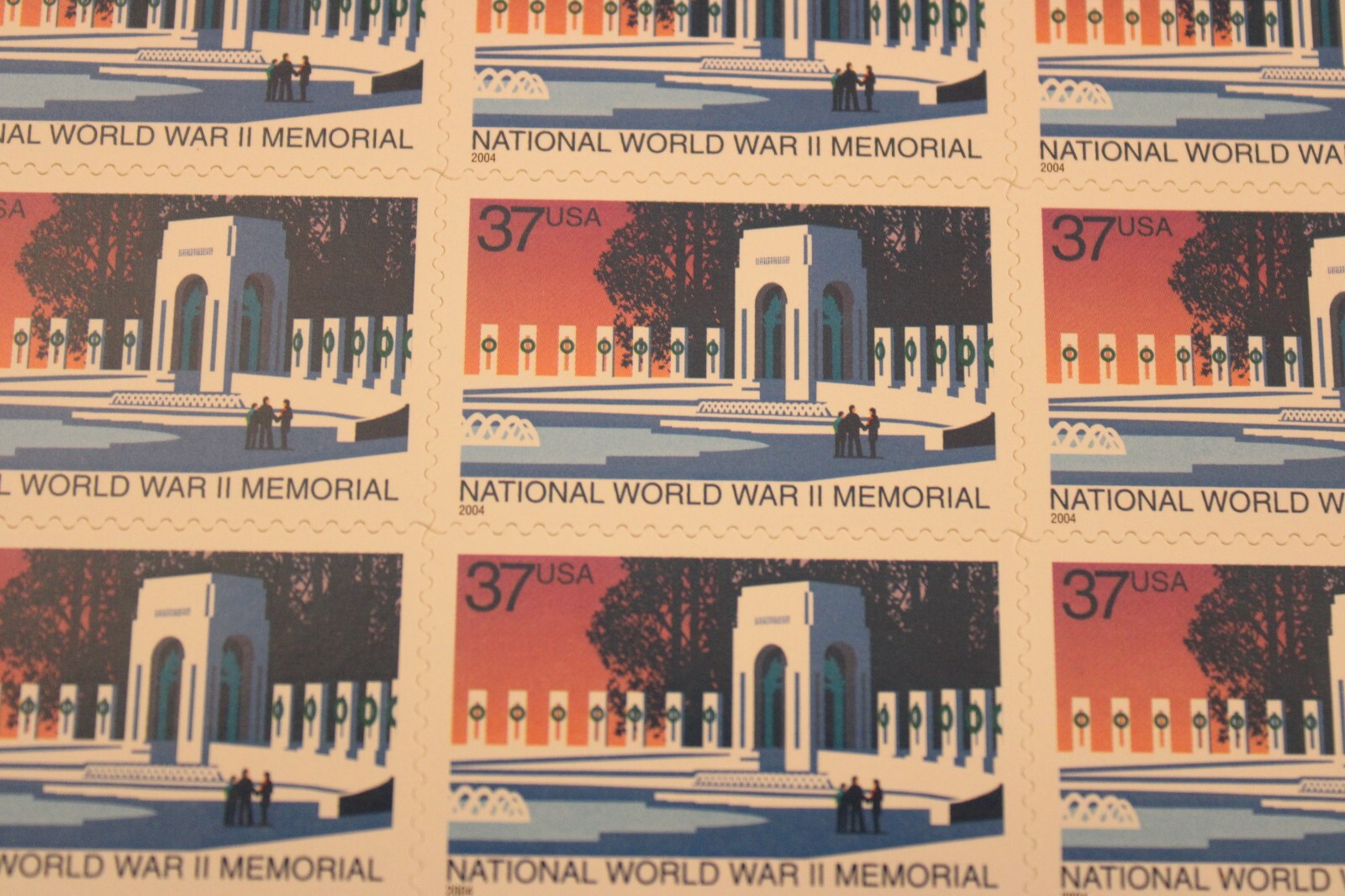 USPS National World War II Memorial 37c Postage Sheet #3862 MNH