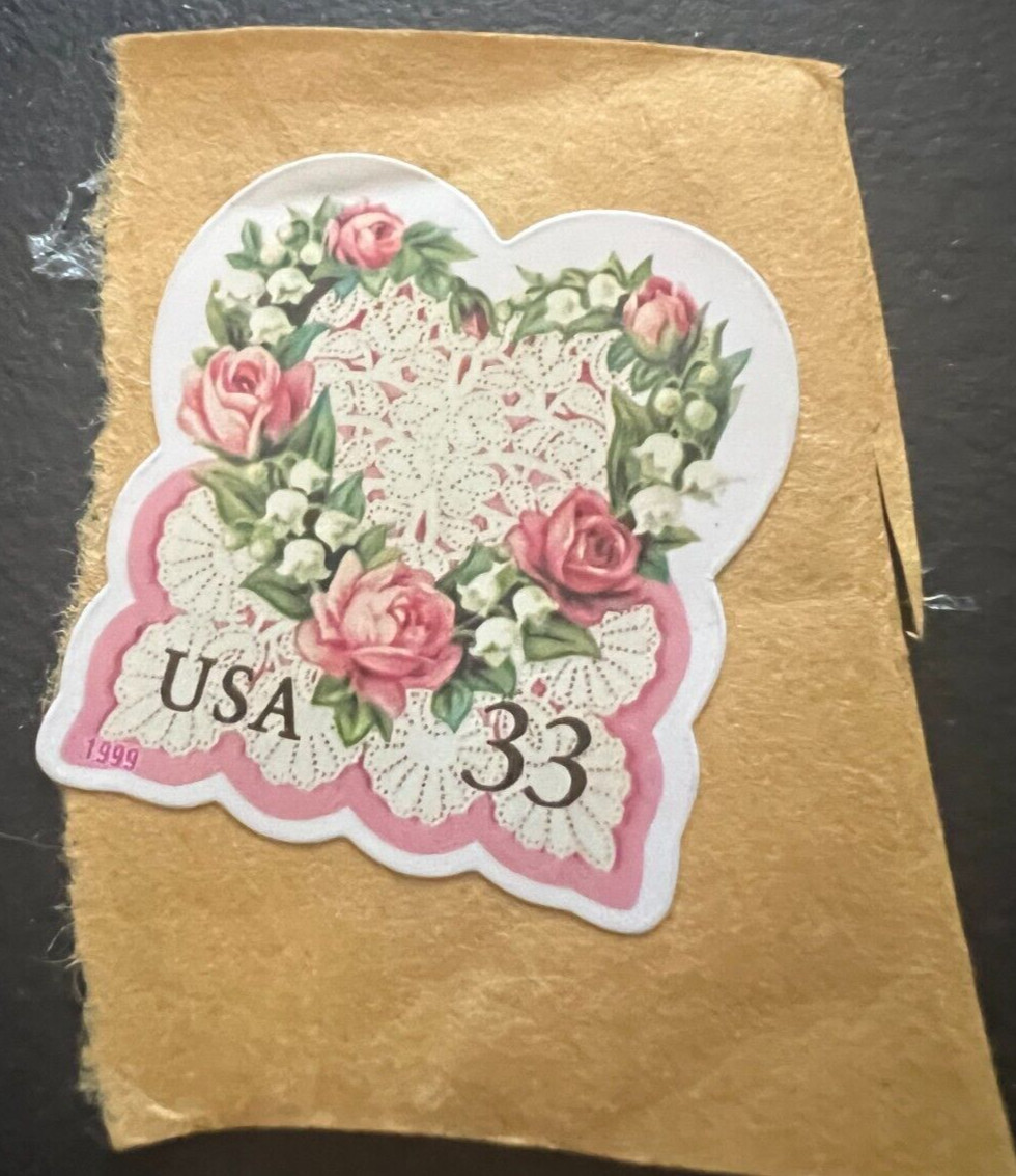 Stamp 33 cents Heart Shape Wreath Ready to Use 1999