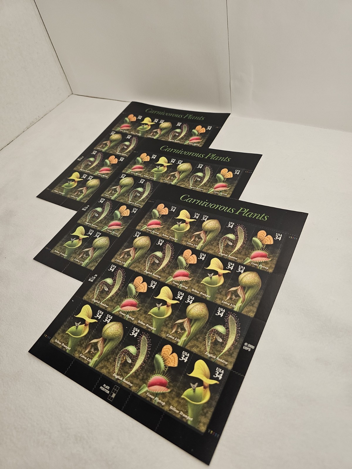 #3528-3531 | 3 Sheets x 20 = 60 Stamps CARNIVOROUS PLANTS 34¢ Fv$20.40