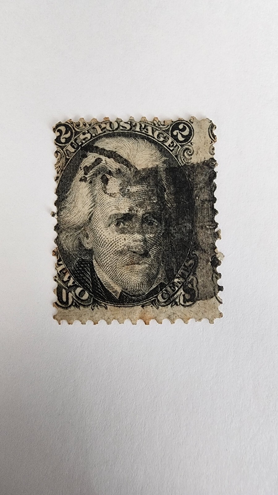 US 1863 ANDREW JACKSON 2 CENT SN. 73 SG69 UNITED STATS USED STAMP