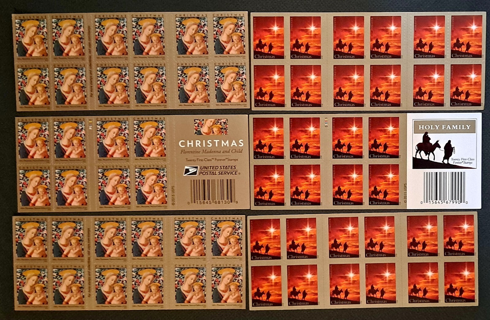120 FOREVER STAMPS 6 BOOKLETS USPS CHRISTMAS