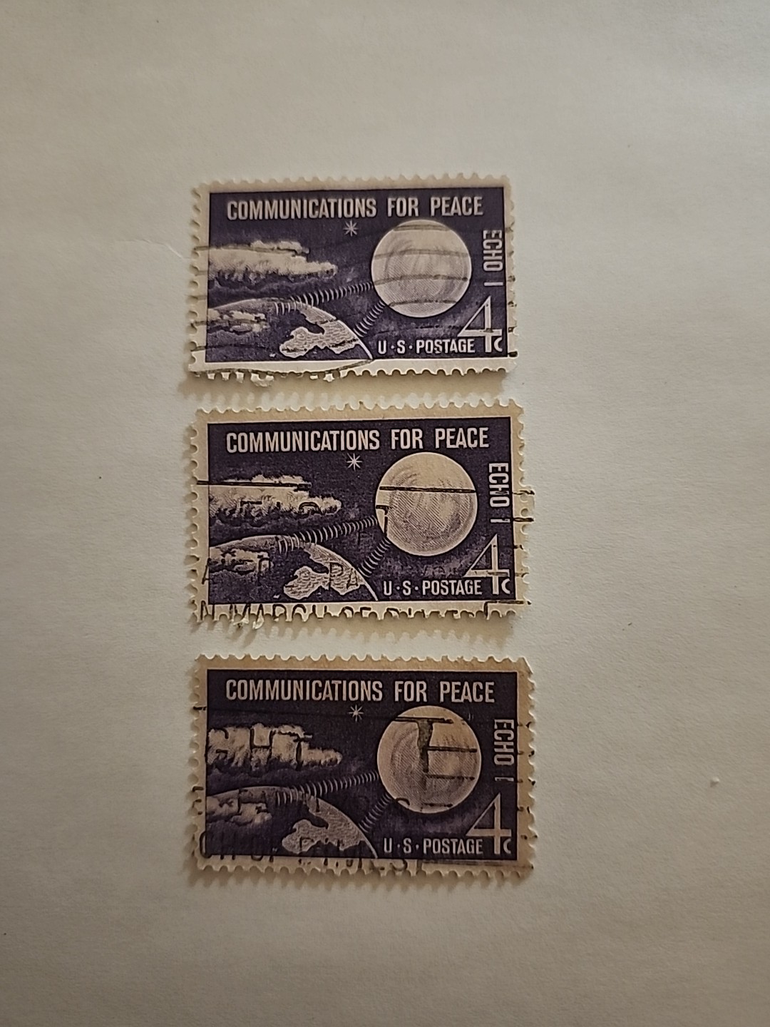 USA – 1960 – Echo I – Communications for peace – 4¢ – #3065 Set Of 3