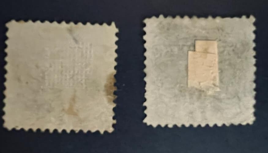 US 1869 Pair of National Bank Note 3 CENT SN. US 114 – Used