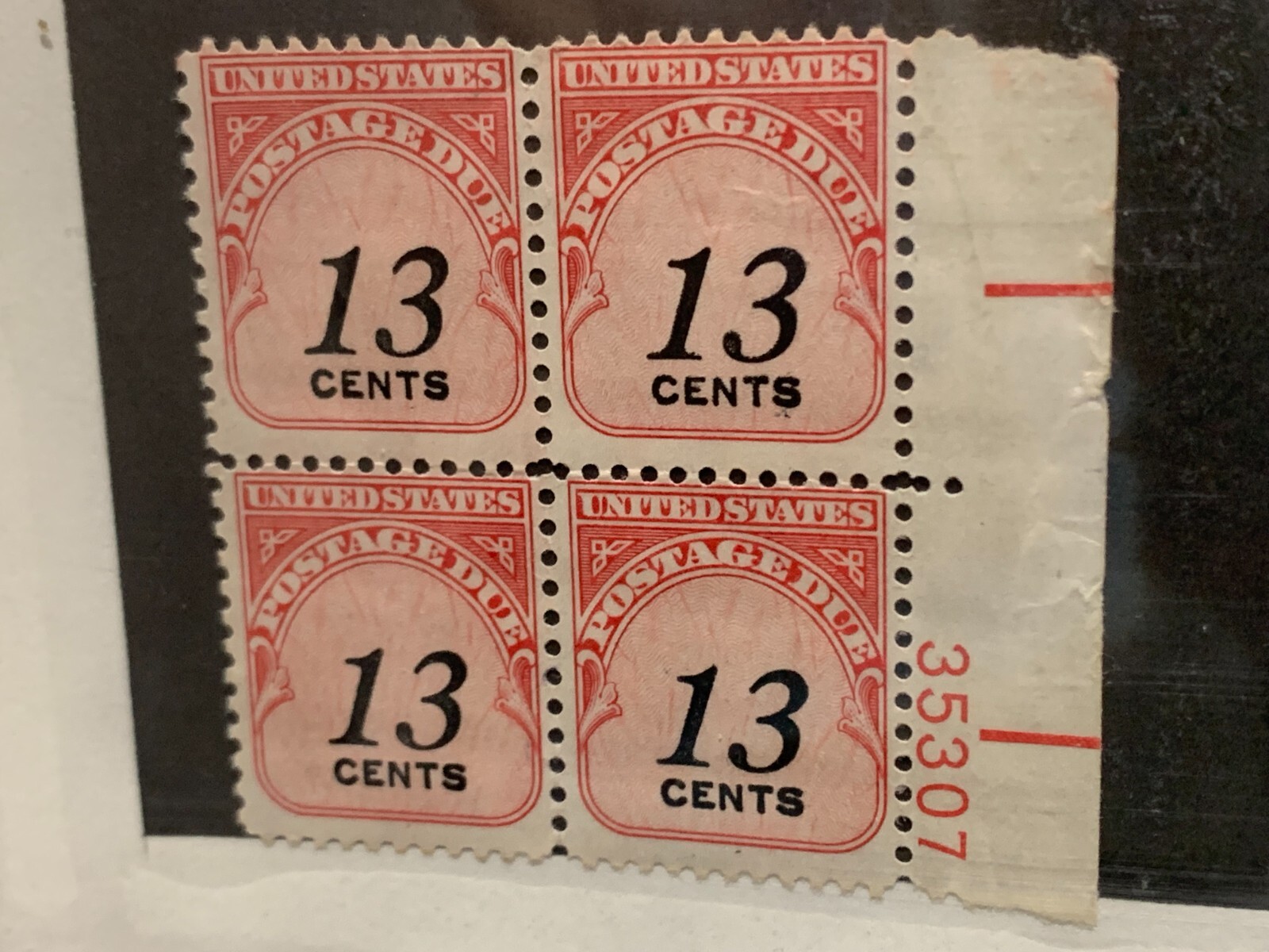U.S. Stamps Sc. #J103 1978 13-cent Block of 4 Unused