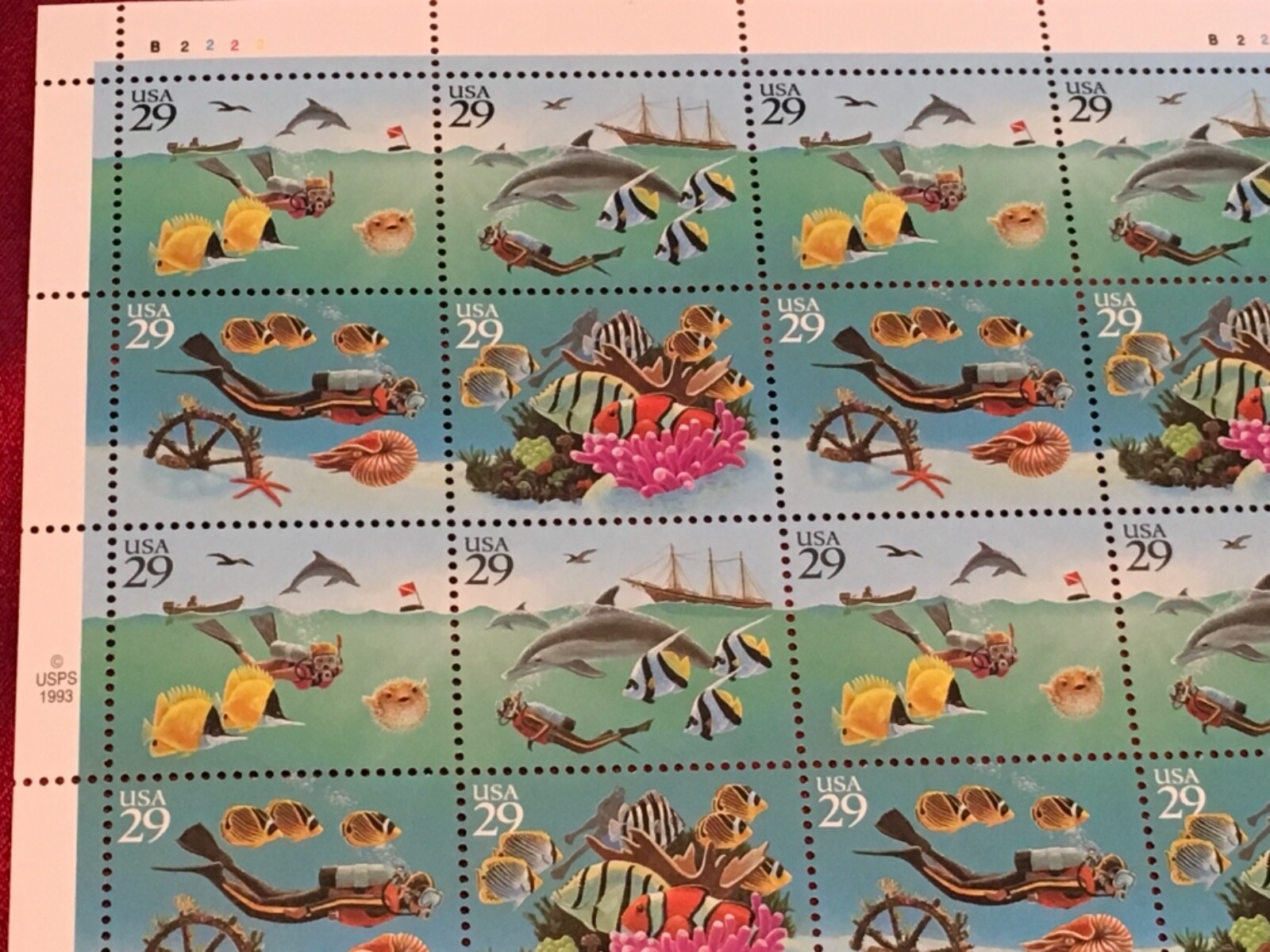 US SCOTT 2863 -24 WONDERS OF THE SEA STAMPS 29 CENT FACE MNH