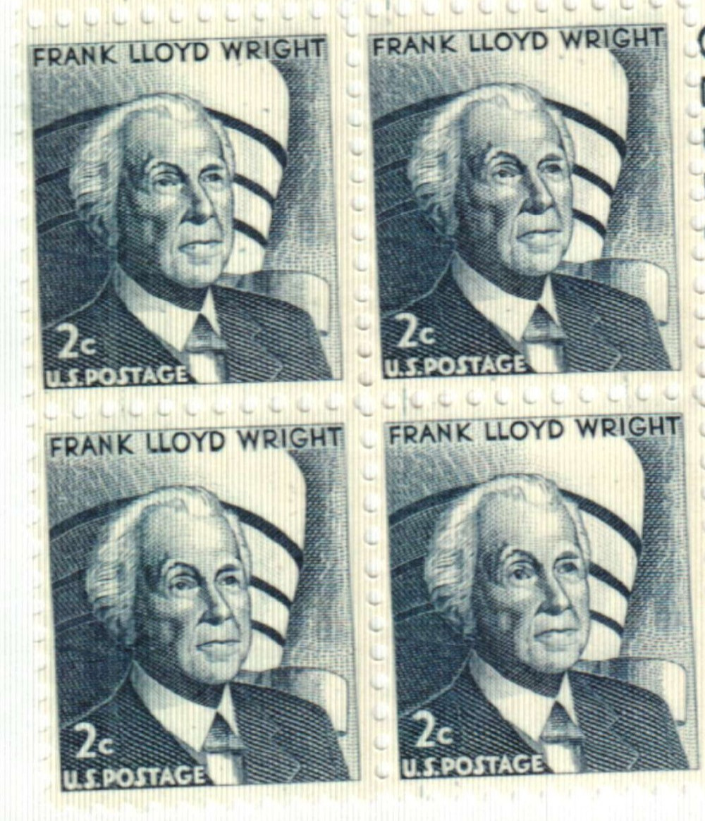 United States 2¢ Frank Lloyd Wright Postage Stamp #1280 x 100 Singles