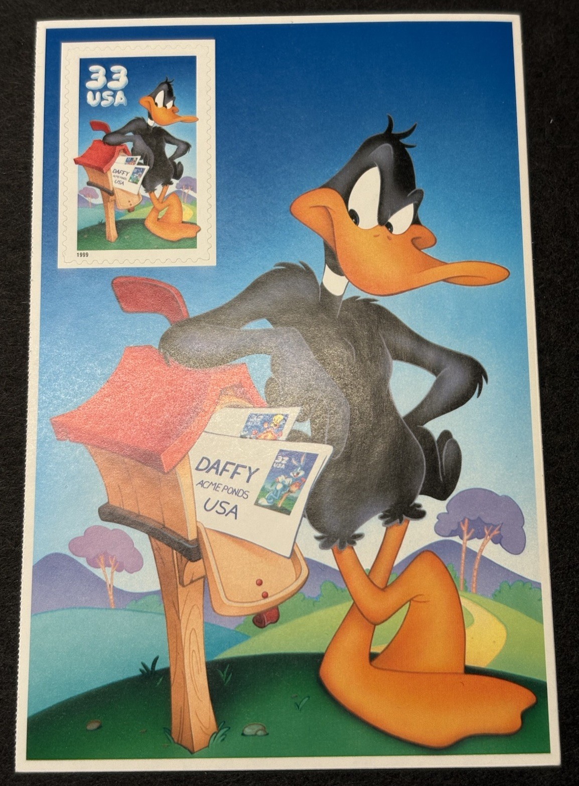 1999 US Scott #3306c 33c Daffy Duck Postage Stamps, MNH Pane with 1 Stamp