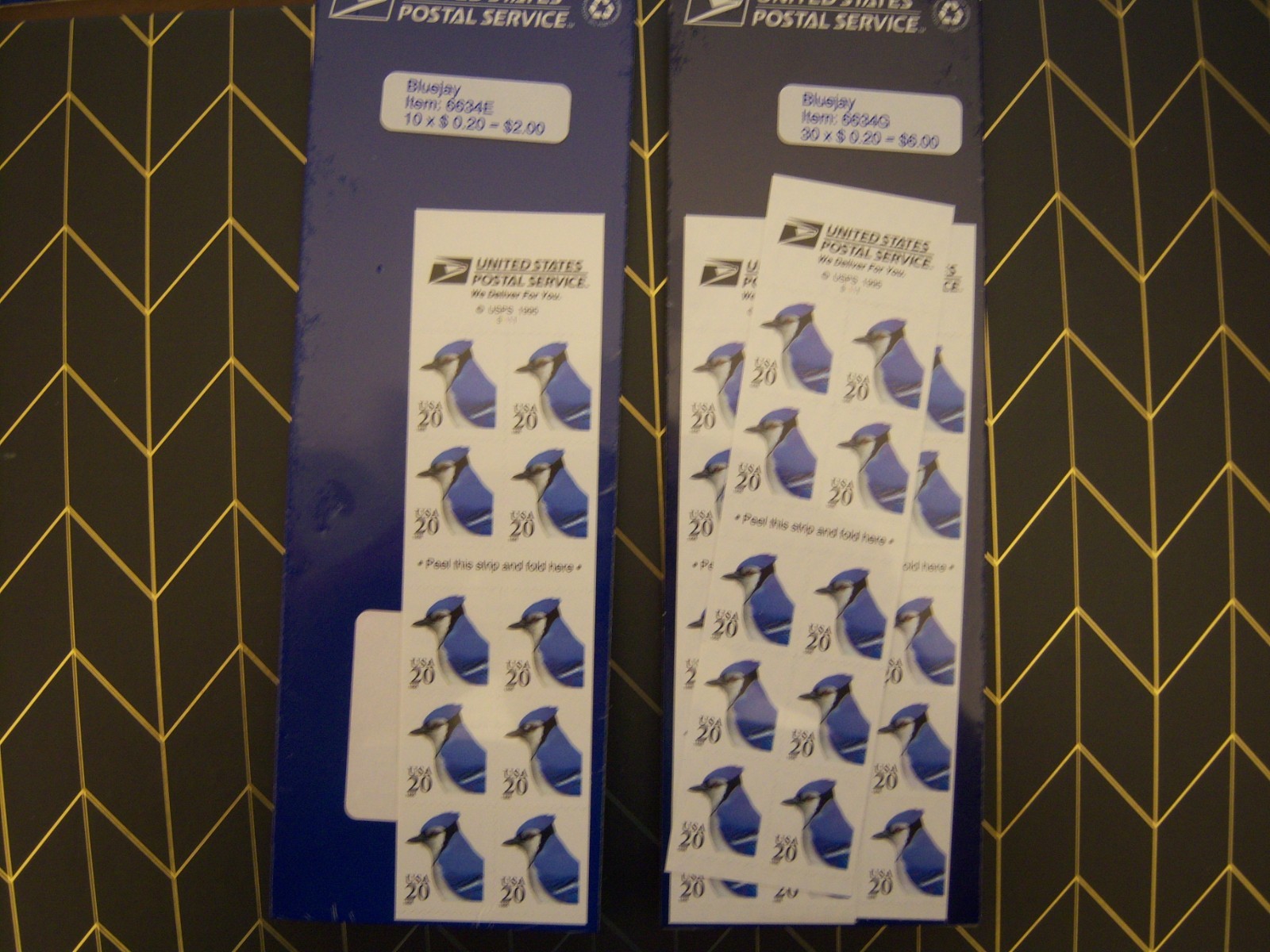USPS Bluejay 20¢ Postage Stamp Booklet MNH Blue White Birds 1996 40 stamps