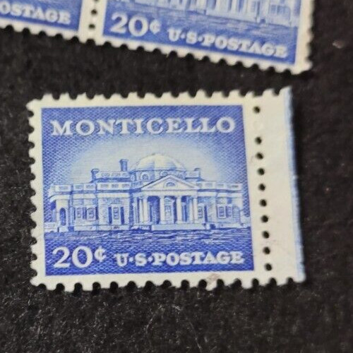 # 1047 – 1956 Liberty Series – 20¢ Monticello ~ Used 1 Stamp +2 FREE