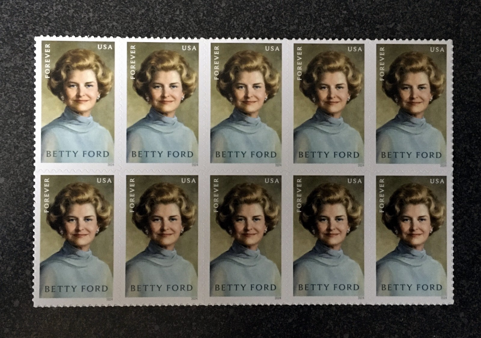 2024USA #5852 Forever Betty Ford – Block of 10 postage first lady president