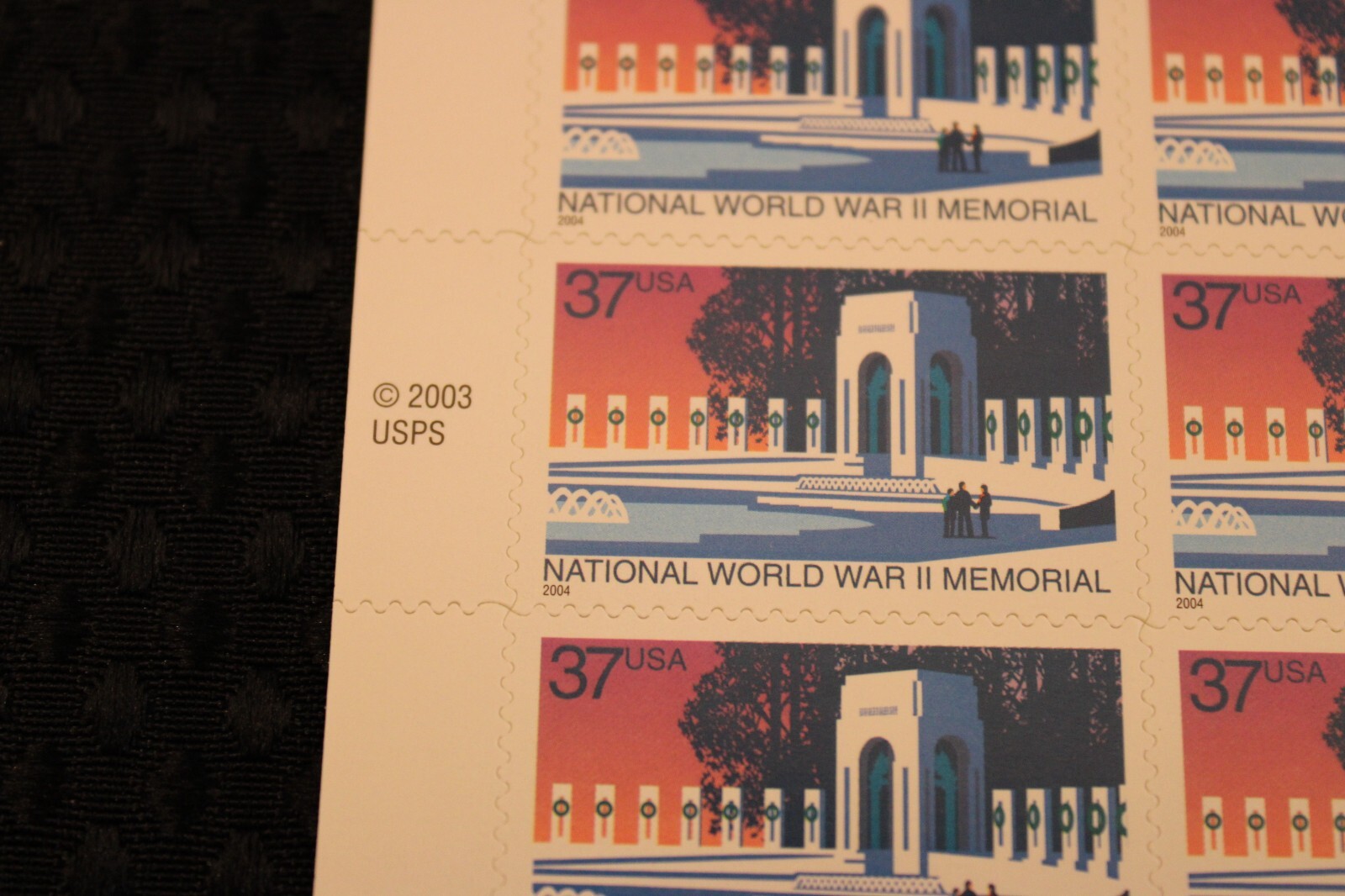 USPS National World War II Memorial 37c Postage Sheet #3862 MNH