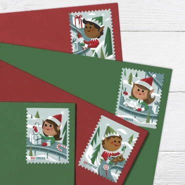 USPS Holiday Elves Forever Stamps – Booklet of 20 First Class Forever Stamps
