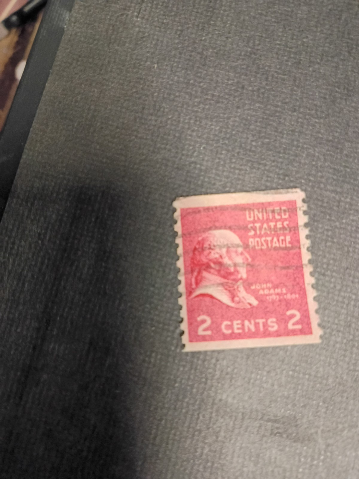 United States Postage 2 Cent Red John Adams Used Single Stamp
