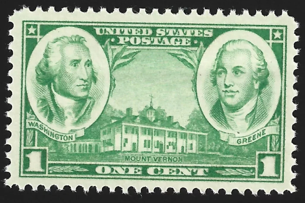 USA 1936 – Generals George Washington & Nathanael Greene – MNH Stamp 🎖️Sc. #785