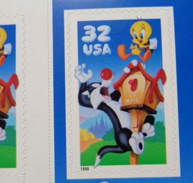 Sylvester Tweety booklet sheet 10 MINT NH .32 self adhesive stamp 1998 WB 3204
