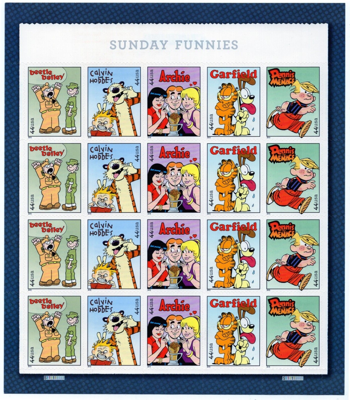 US 2010 SC 4467-4471 44c Sunday Funnies Comics Sheet of 20 – MNH Fresh