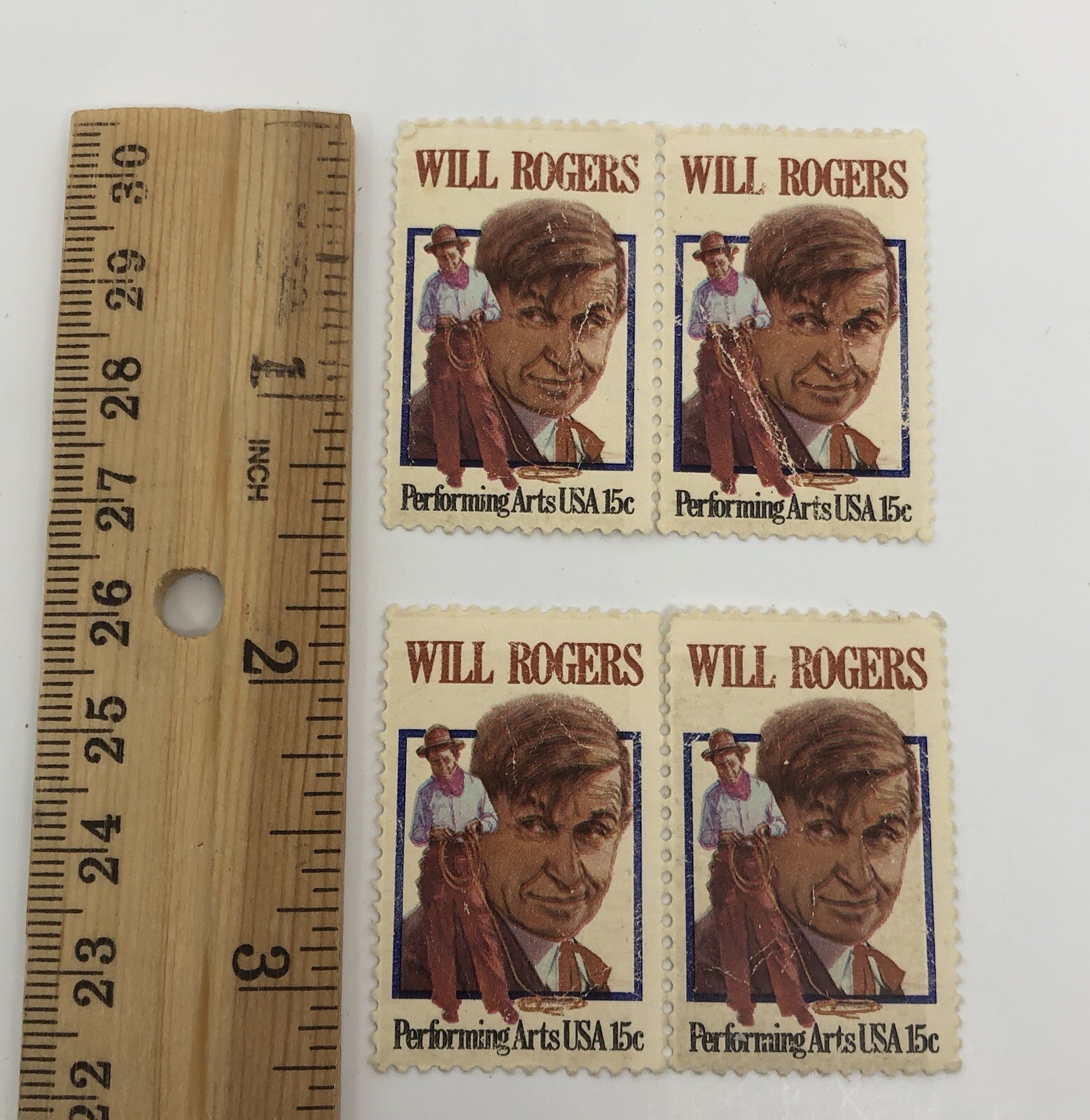 WILL ROGERS STAMP PERFORMING ARTS AMERICAN COWBOY 15 CENT 4 NEW UNUSED Stamps