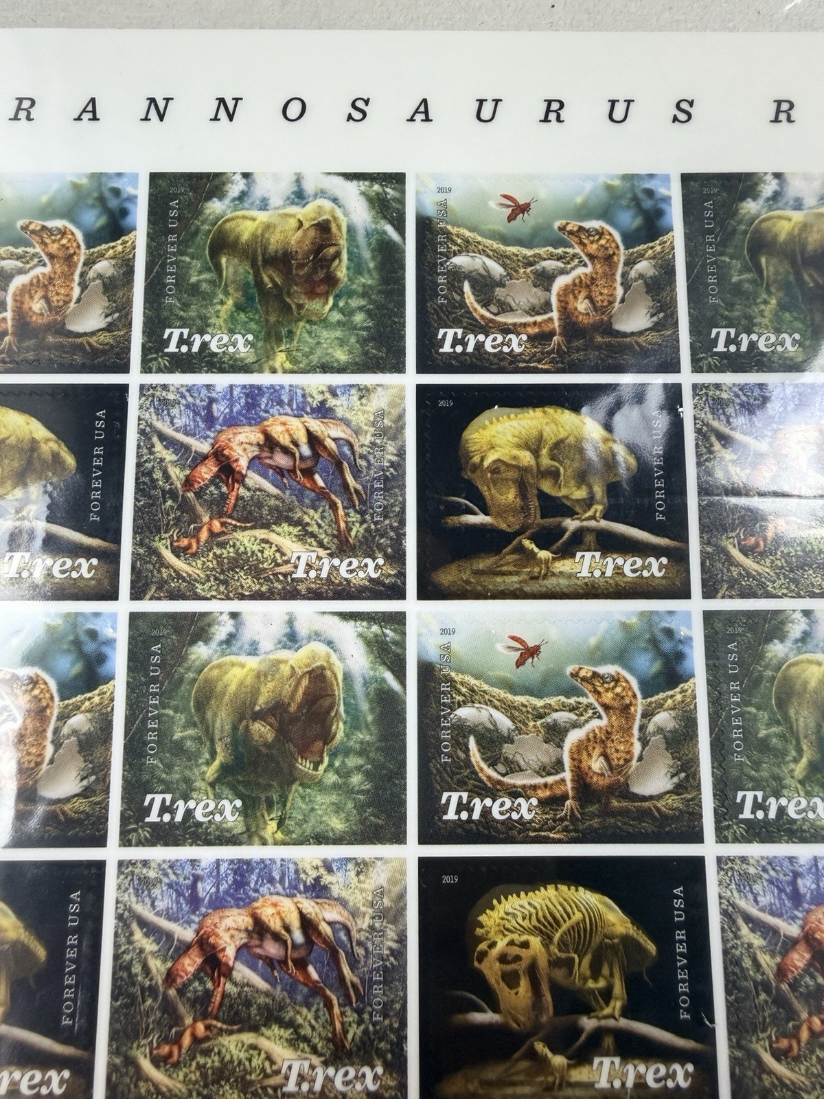 US SCOTT 5410 – 5413 SHEET OF 16 TYRANNOSAURUS STAMPS FOREVER MNH