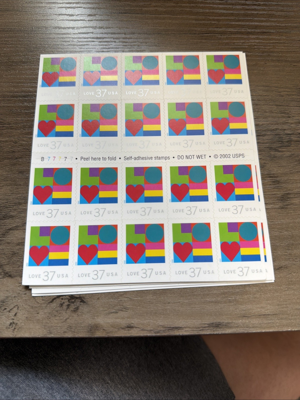 Love 37 Cent Stamp 2002 80 Self Adhesive Stamps!