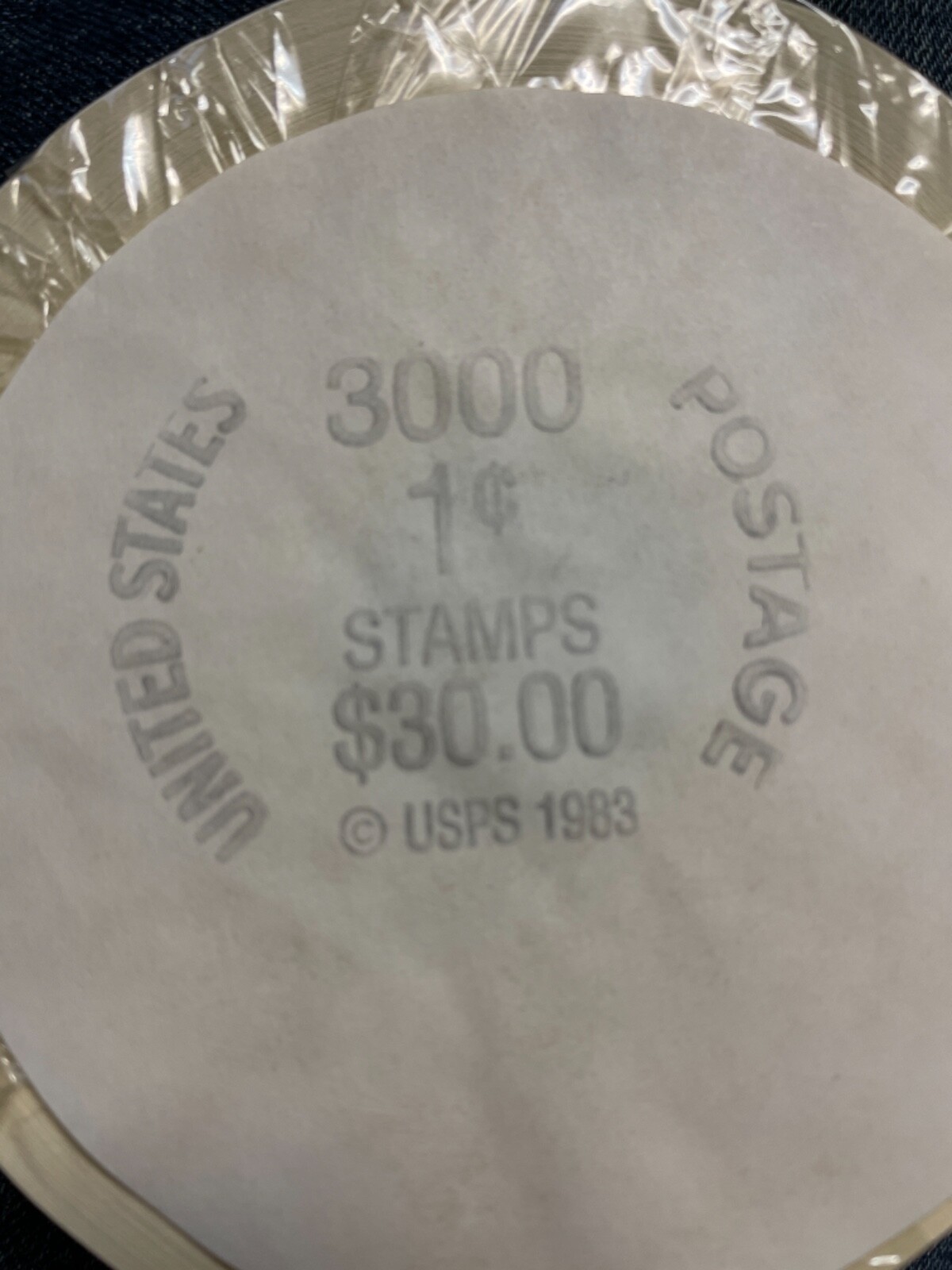 RARE 1986 1 CENT STAMPS 3000 STAMP COIL ROLL ORIGINAL WRAPPING OMNIBUS