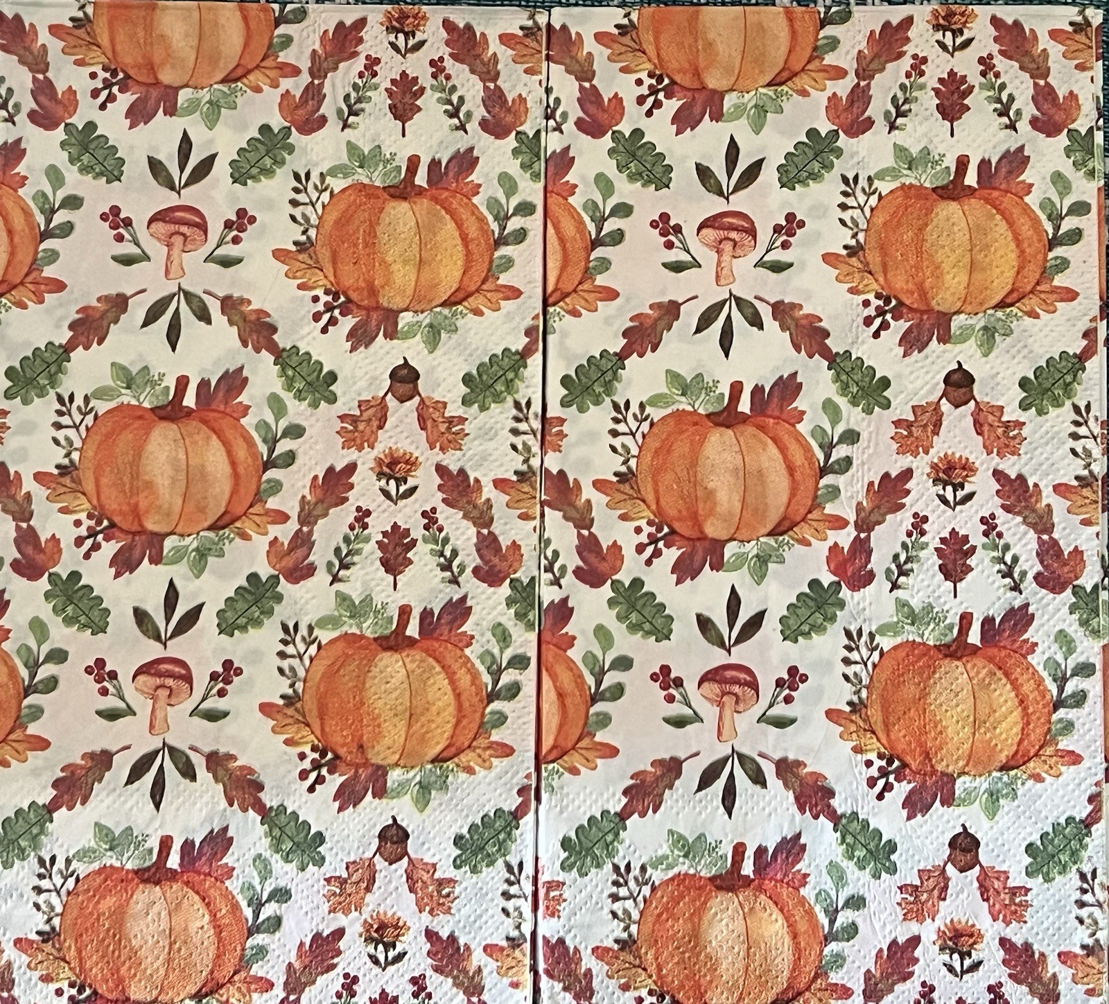 TWO Paper Dinner Decoupage Art Craft Napkins/Fall Autumn Pumpkins Halloween