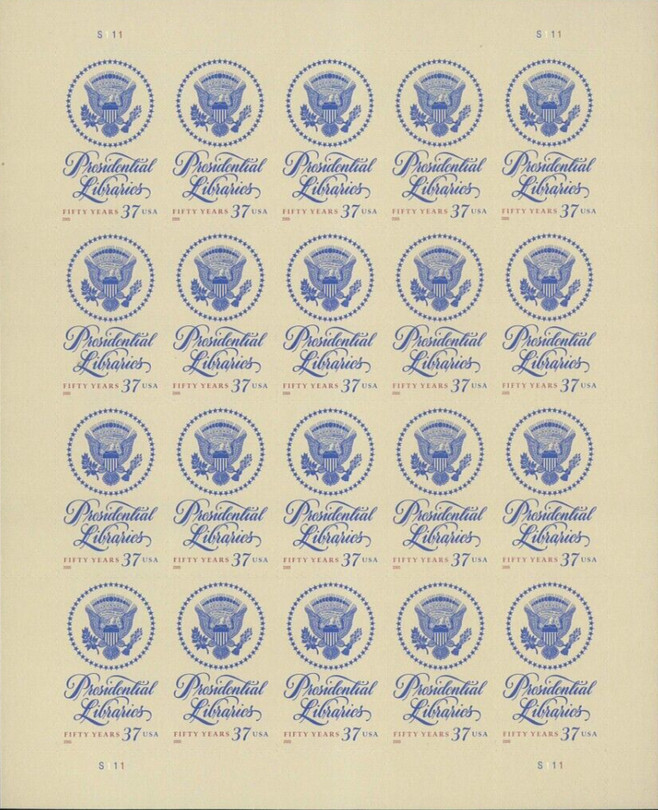 #3930 Presidential Libraries 37¢ | 4 Sheets of 20 = 80 Stamps FV $29.60