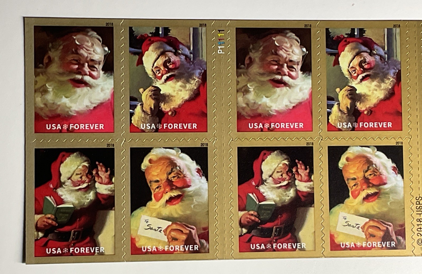 Authentic 20 Sparkling Holidays Forever Stamps Santa Clause Plus Bonus Stamps