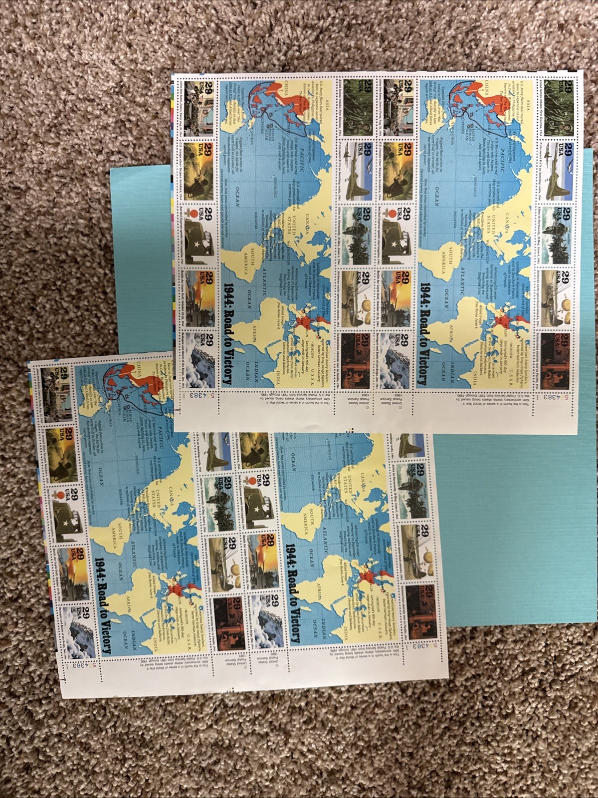 Postage lot of 40 MNH 29 cent stamps. Face Value is $11.60. 1944 Road To Victory