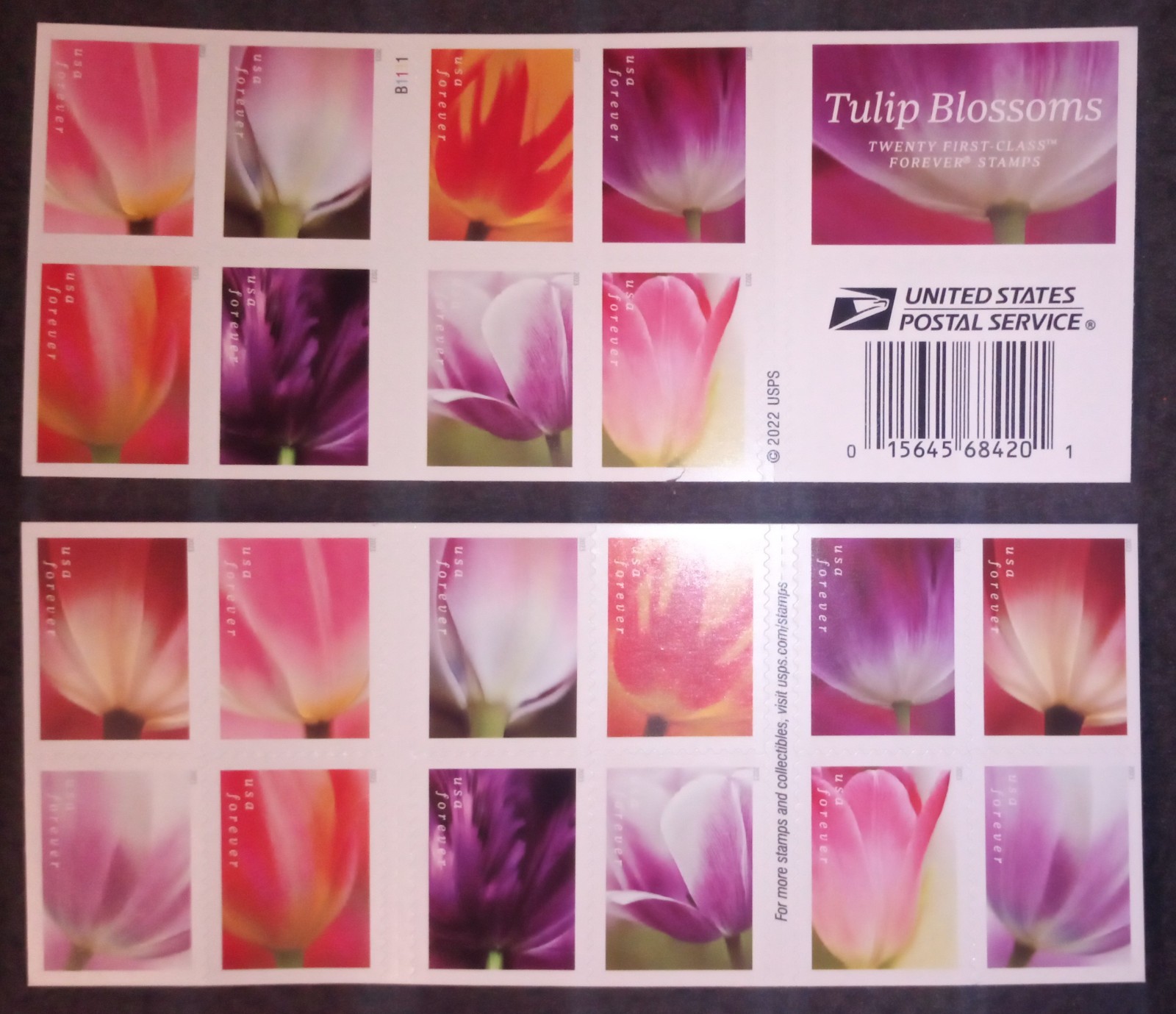 ON SALE NOW – 20 Tulip Blossom First Class Forever Stamps Wedding Booklet