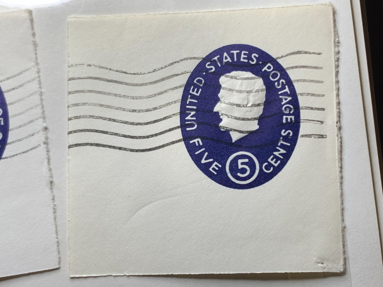 USA 1962 5 cent Sc-U544 Embossed Abraham Lincoln Envelope stamp Used 3x