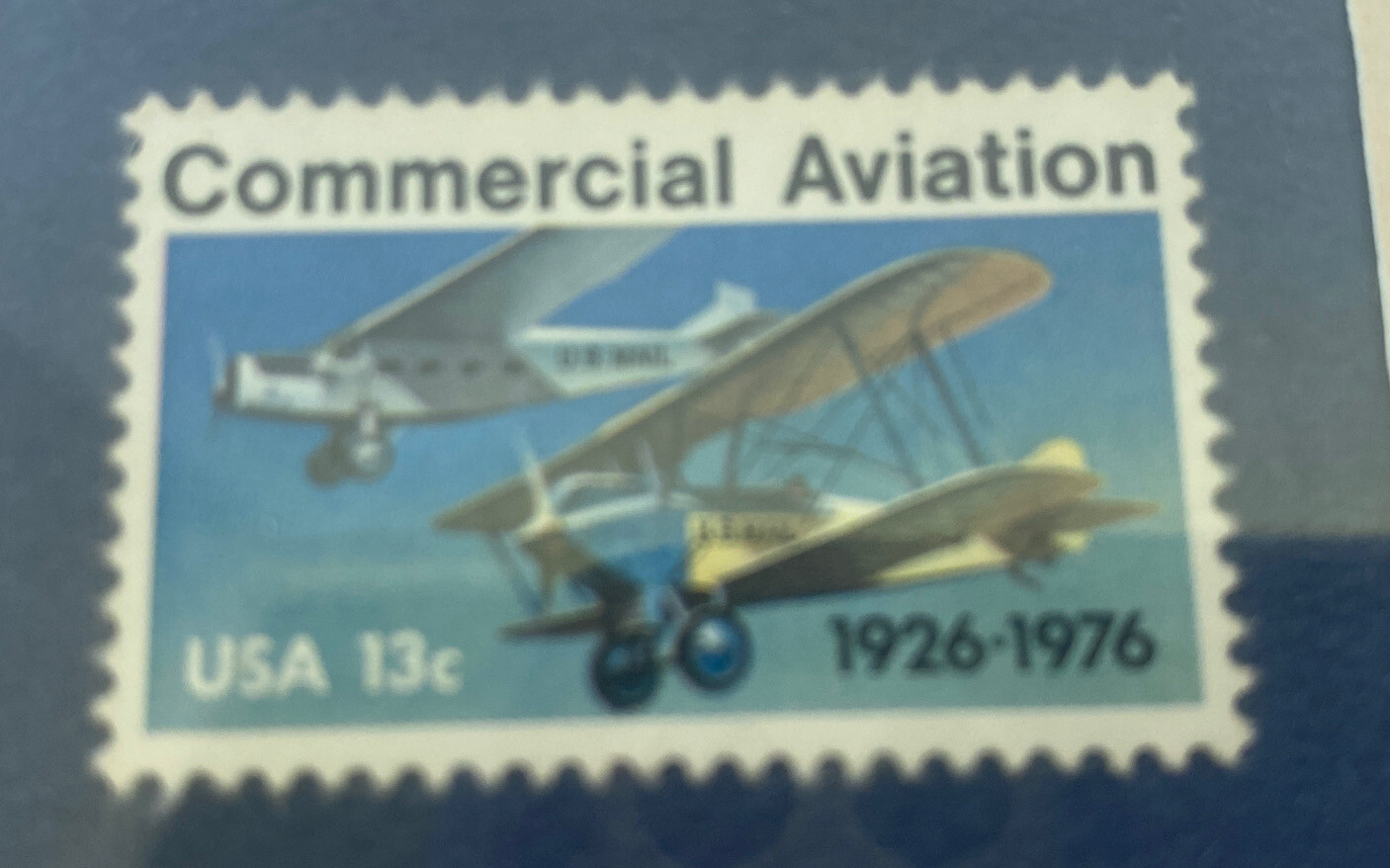 Stamp US Commercial Aviation USA 13 cent 1926-1976 frames Stamp