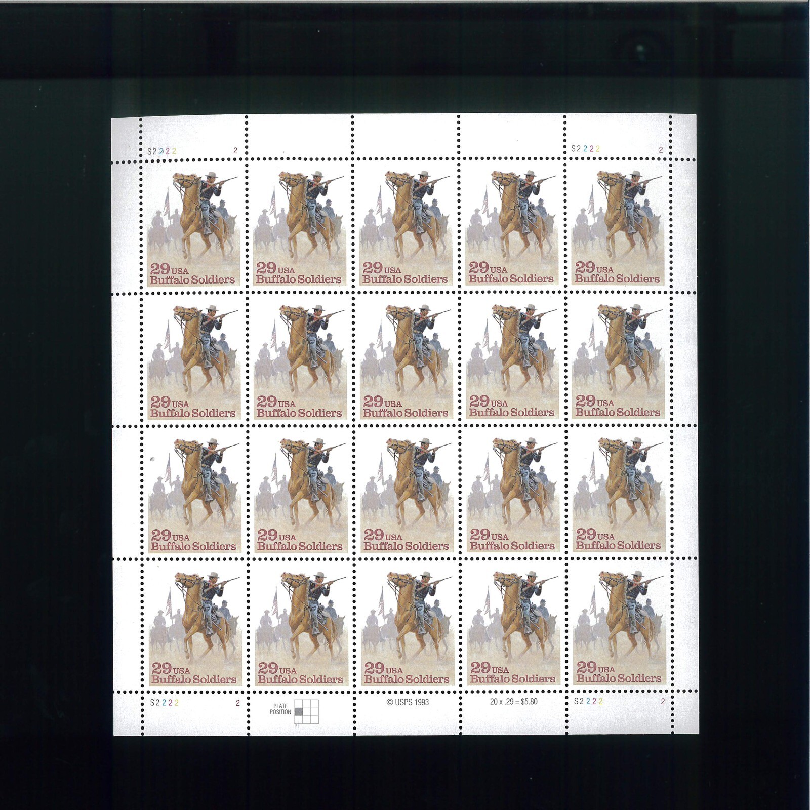 United States 29¢ Buffalo Soldiers Postage Stamp #2818 MNH Full Sheet