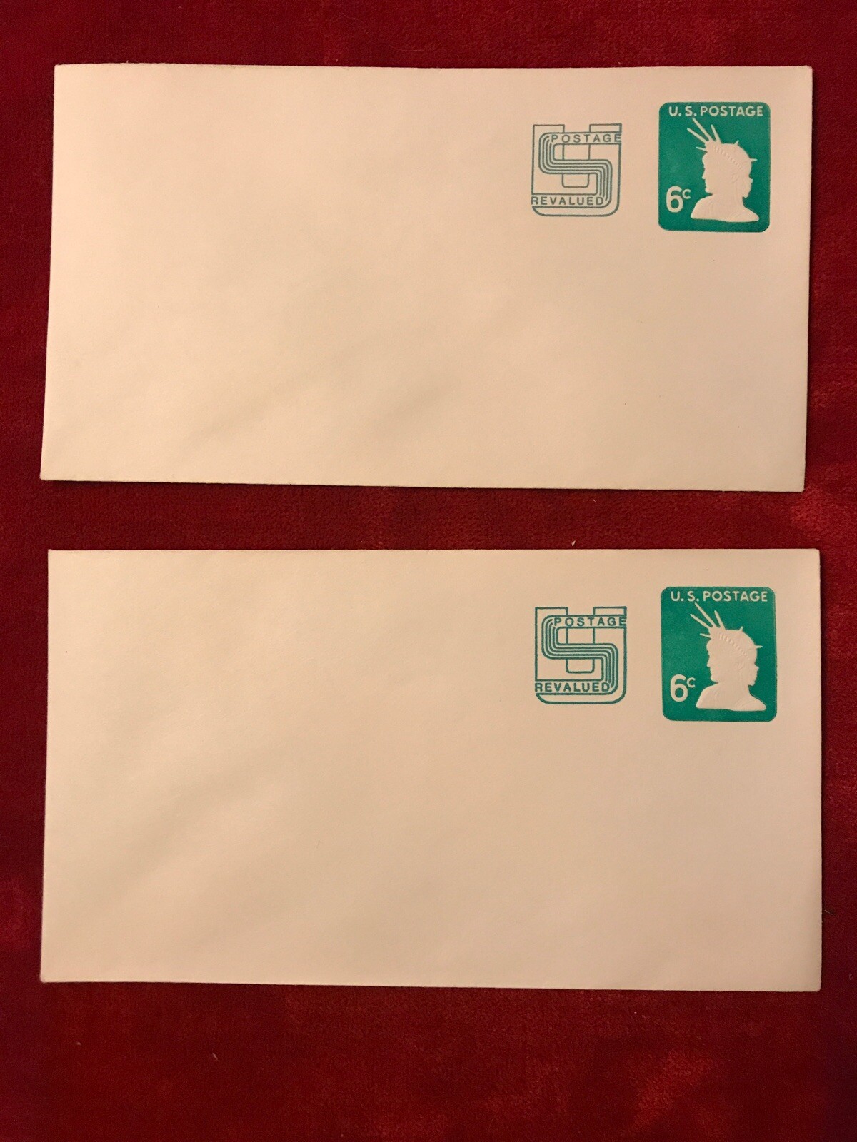 US Stamped Envelope 1971 SC. U561 6c US Postage Revalued, Qty 2. #A200326-07