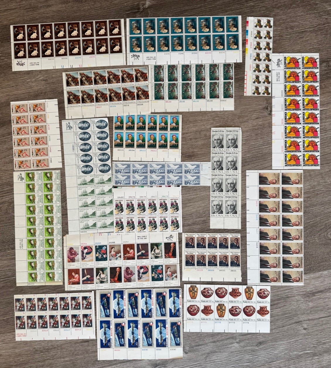 Mixed Lot Of Unused 1970’s U.S. Post Office Postage Stamps Aprox $80 Face Value￼