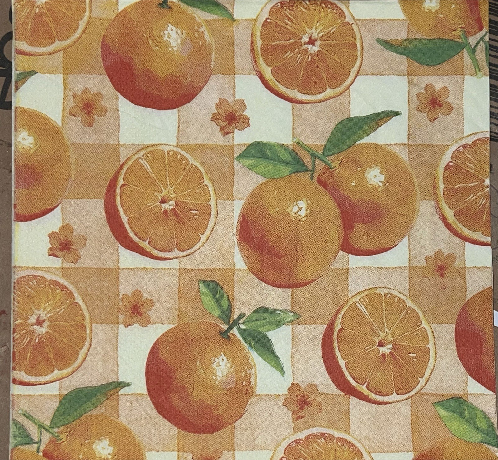Two Individual Paper LUNCHEON Decoupage Napkins /fruit/orange Citrus 6.5”