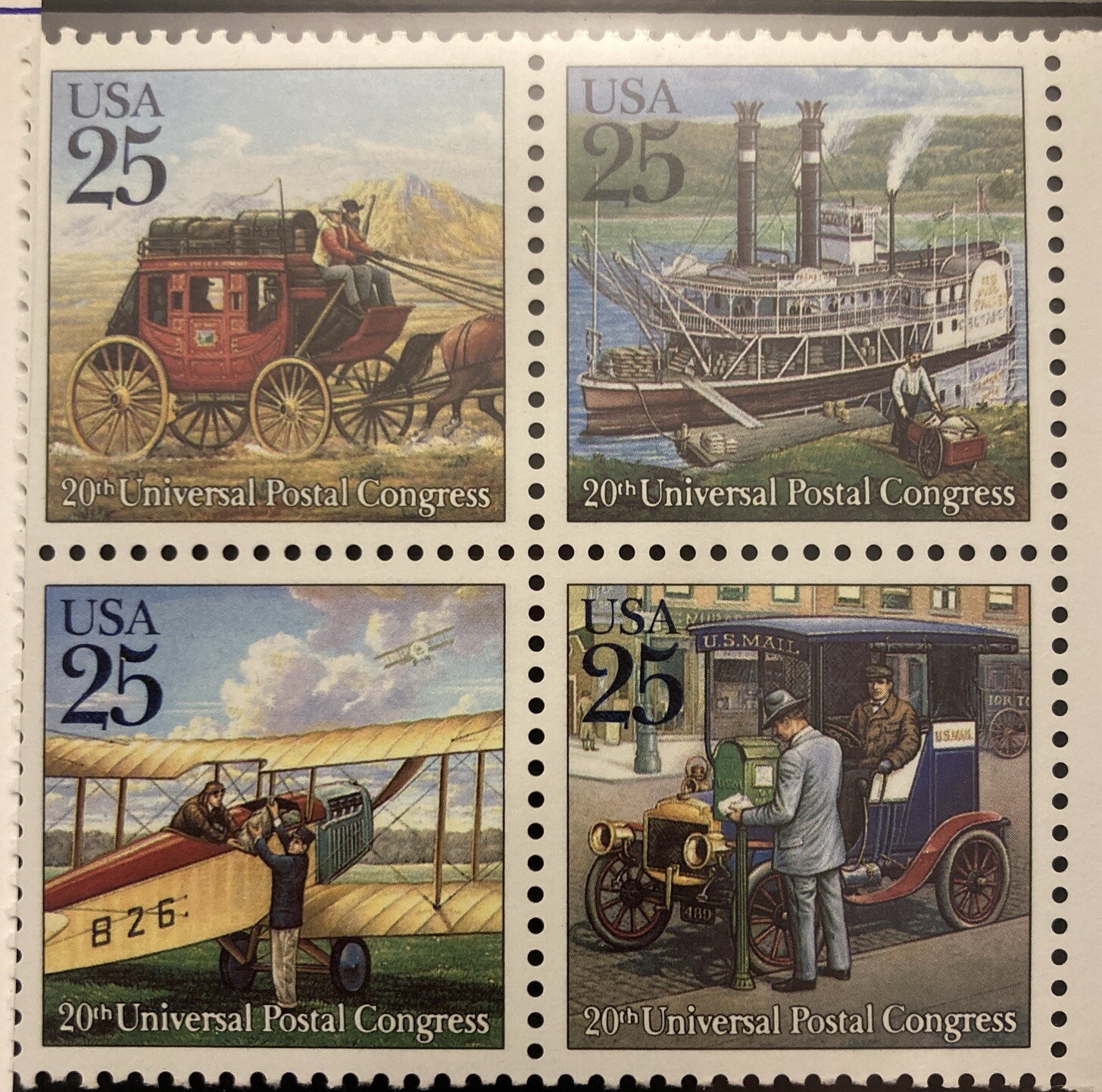 20th Universal Postal Congress Classic Mail Transportation Commemorative 25 Cent