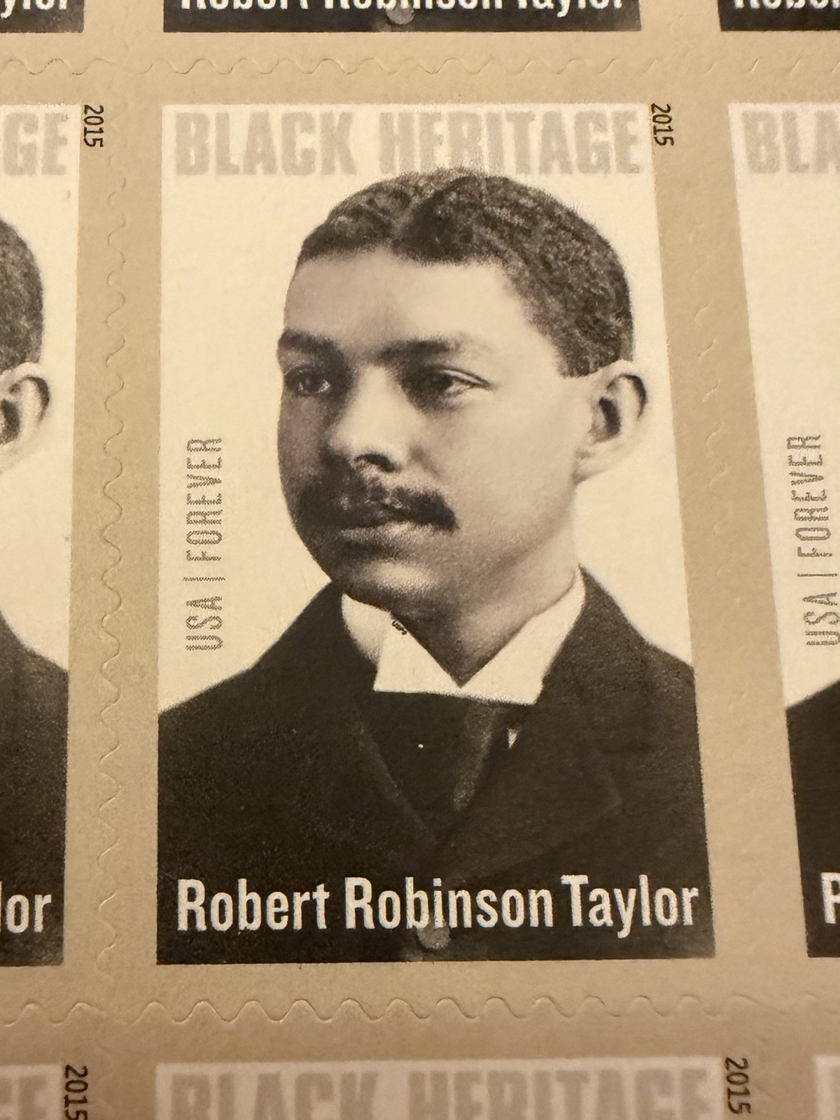US Black Heritage Stamps 2015 Robert Robinson Taylor Pane Of 20 MNH