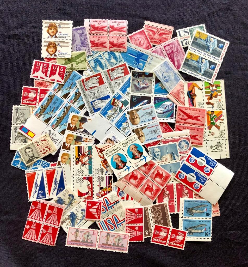 AIR MAIL POSTAGE COLLECTION MINT NH OVER $20 FACE VALUE – BELOW FACE