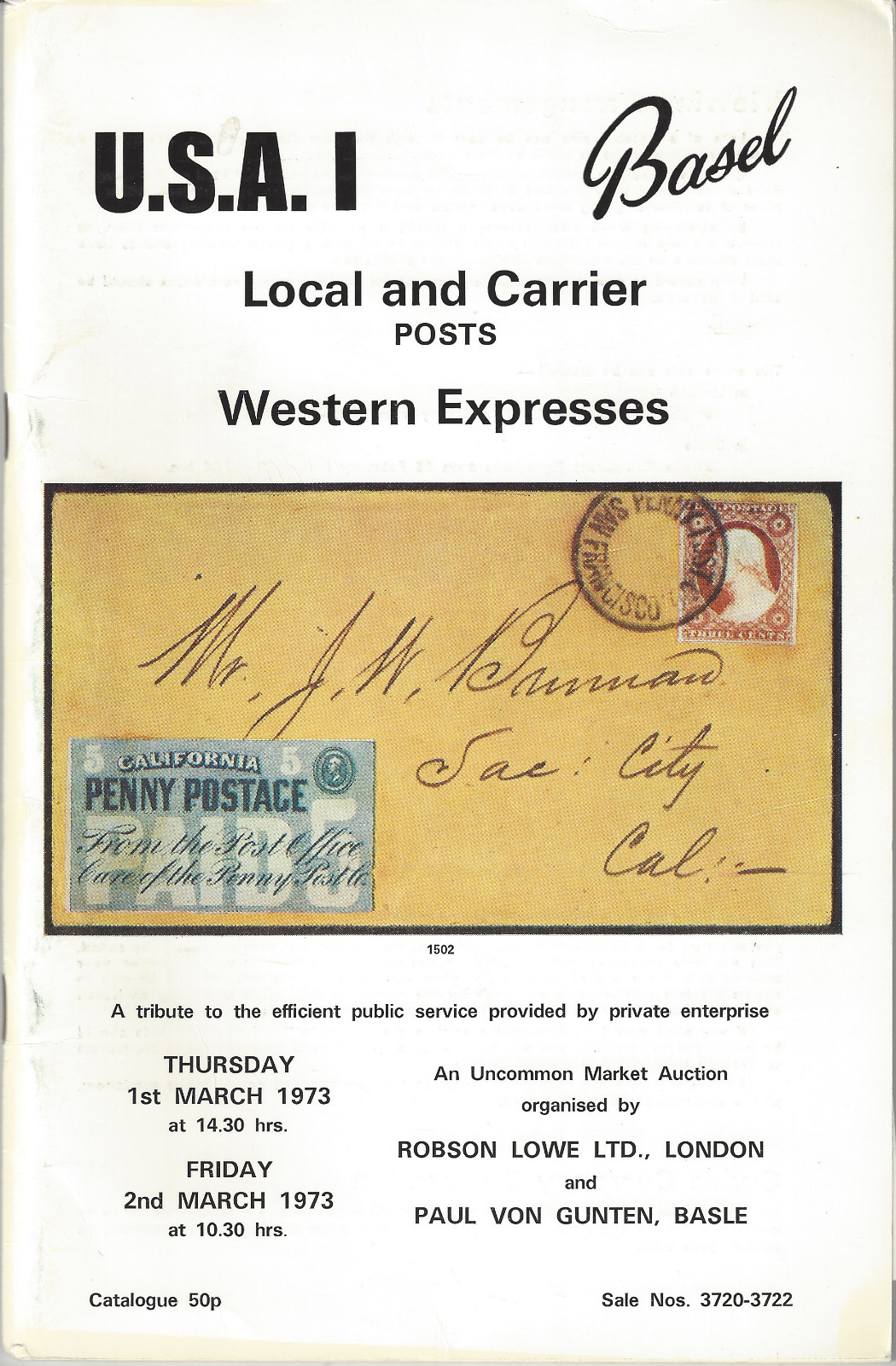 ROBSON LOWE 3 MAJOR LOCALS AUCTION CATOLOGS