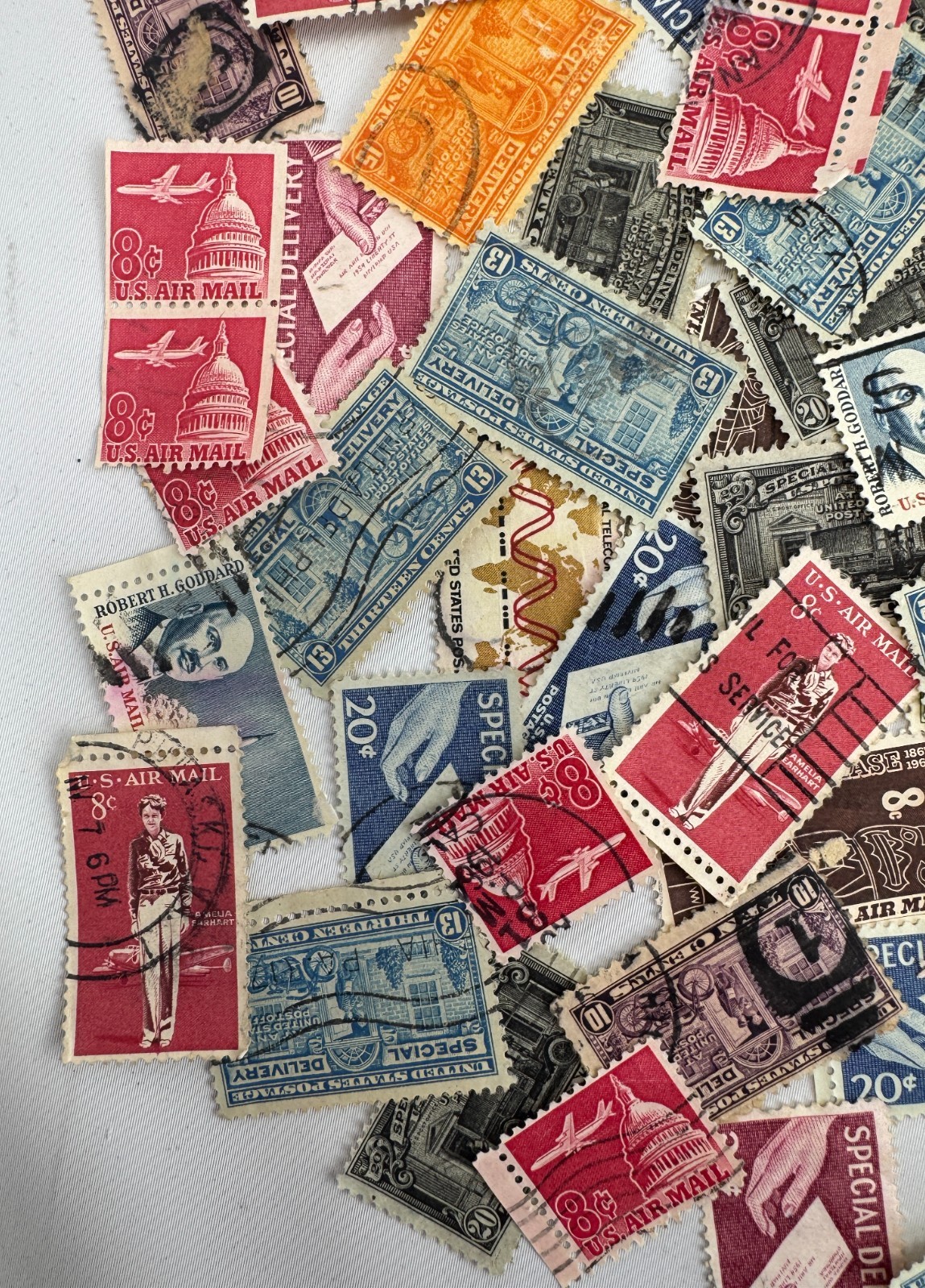 Large Vintage US Airmail and Special Delivery Stamp Lot 150+ Used Transportation