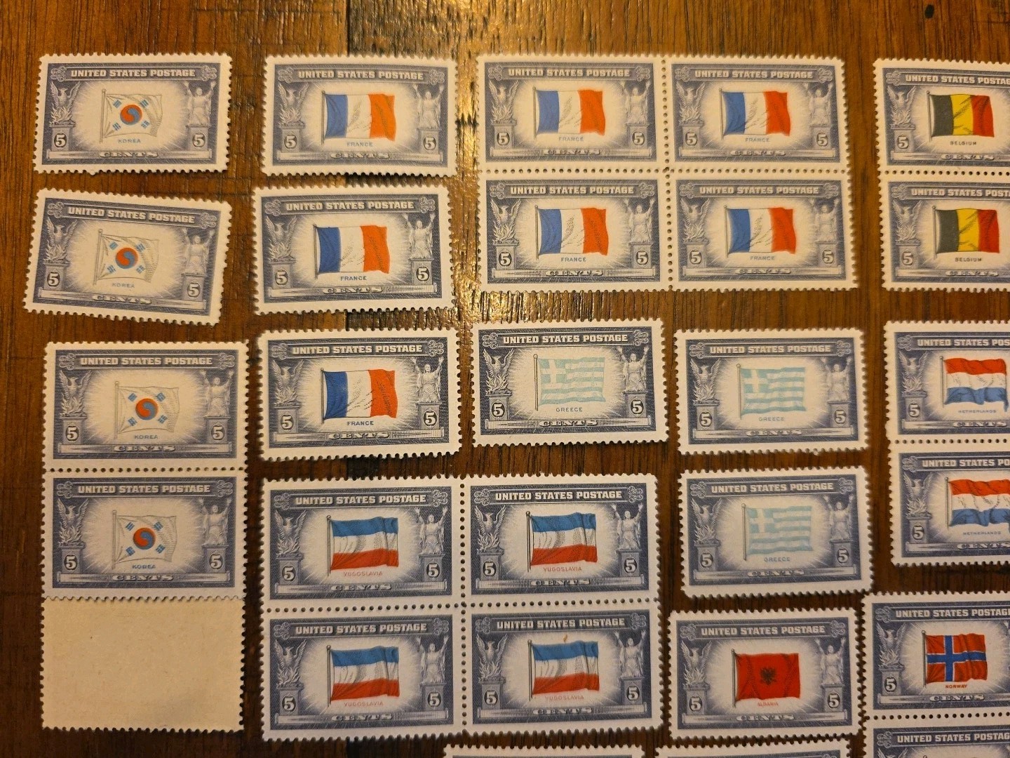 Lot of 75+ Vintage 1943 U.S. Overrun Countries Stamps – WWII Allied Nations K