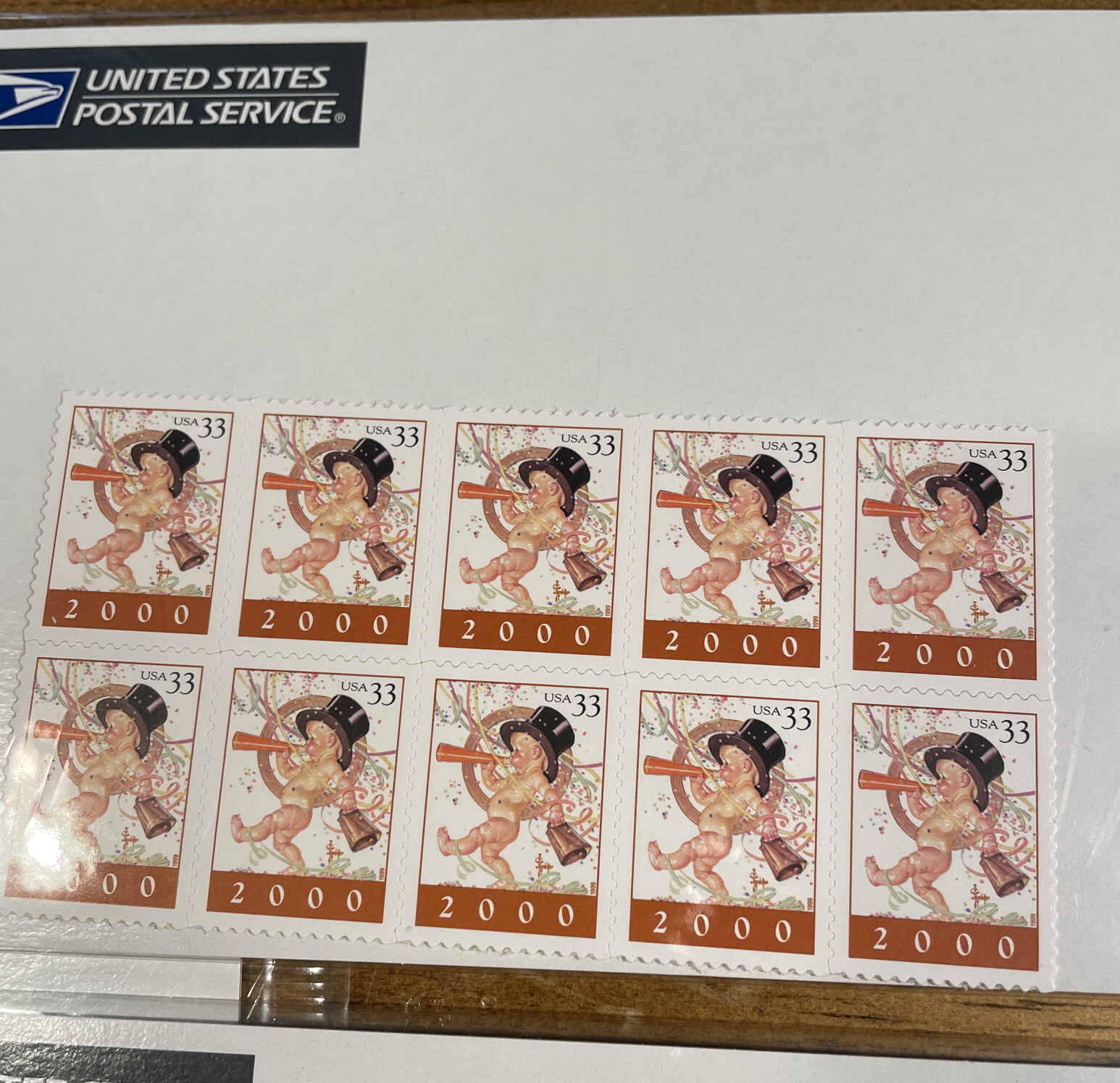 3 Packs Year 2000 New Years Baby 33 Cent Postage stamps sealed never opened